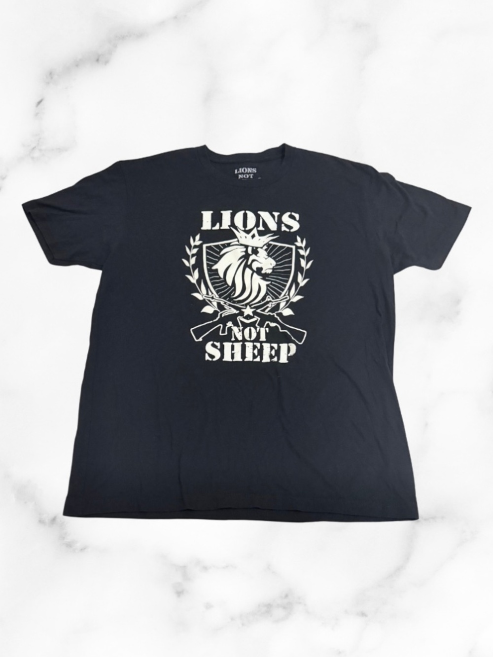 Mens Lion Not Sheep Black Shirt With a Lion Wearing a Crown